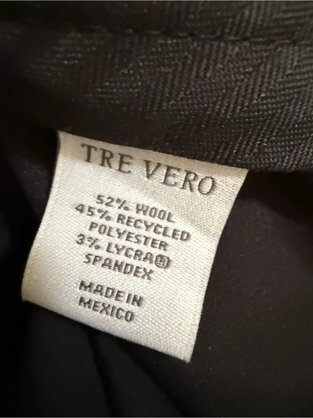 TRE VERO Navy Tuxedo Dress Pants Wool Blend Modern Straight SZ 42 R New Unhemmed